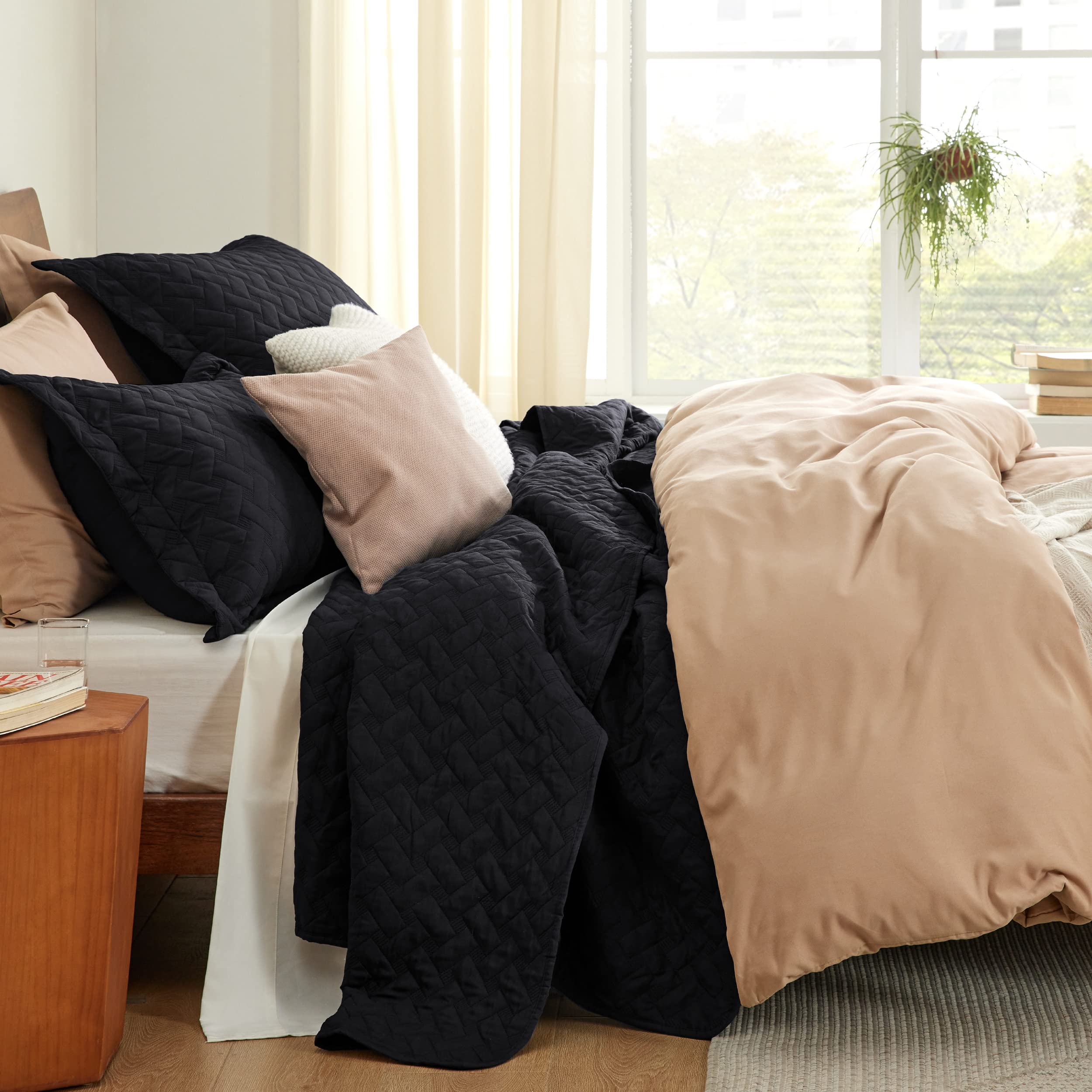 Bedsure quilt on styled bedroom demonstrating versatile year-round comfort and modern look