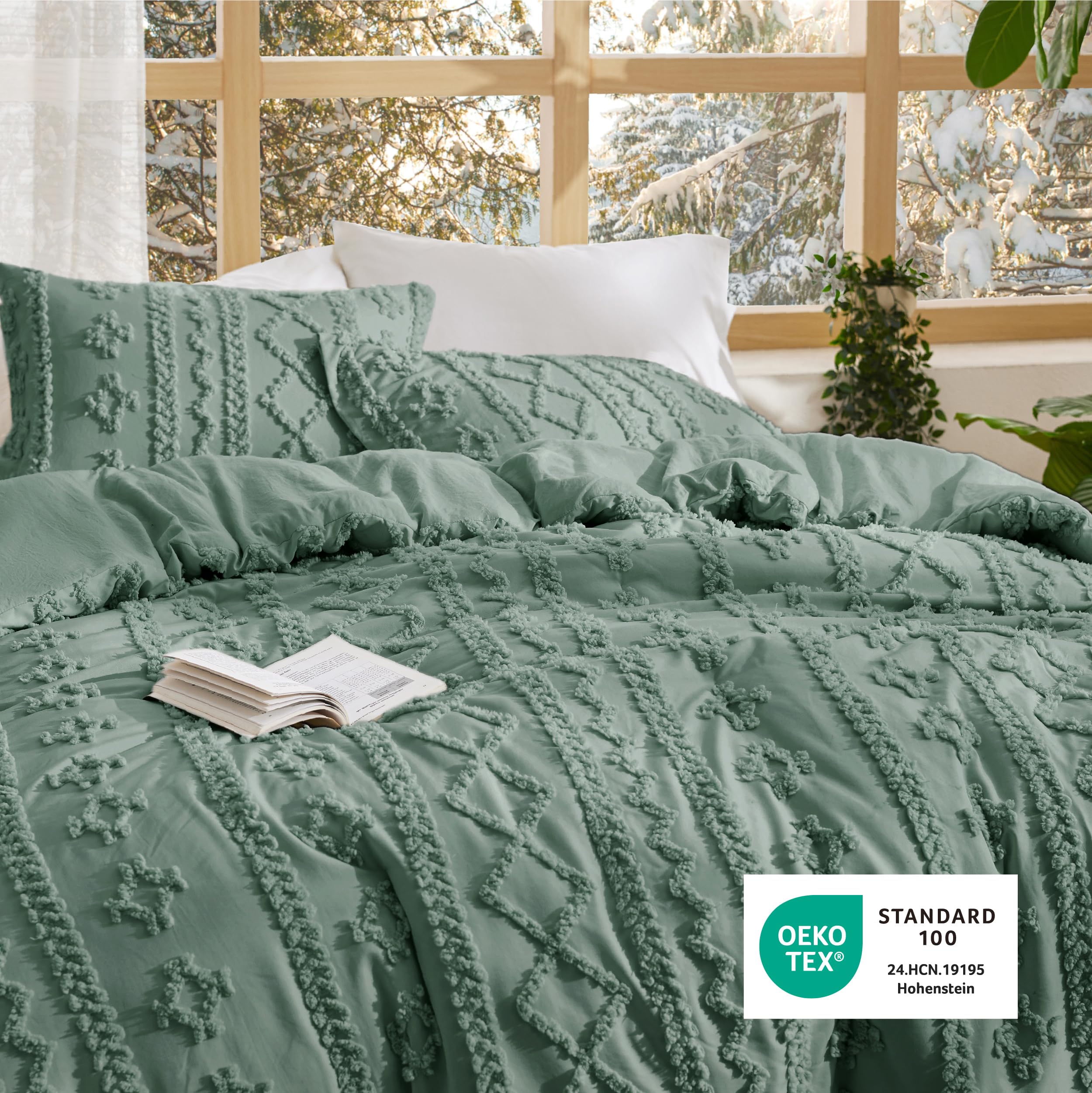 Bedsure lifestyle image of styled bedroom showing instant room refresh benefit