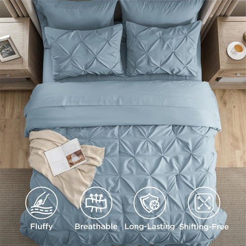 Bedsure styled bedroom with bed made to show restful, modern decor