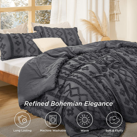 Bedsure styled queen bedroom showing how set complements farmhouse and modern decor