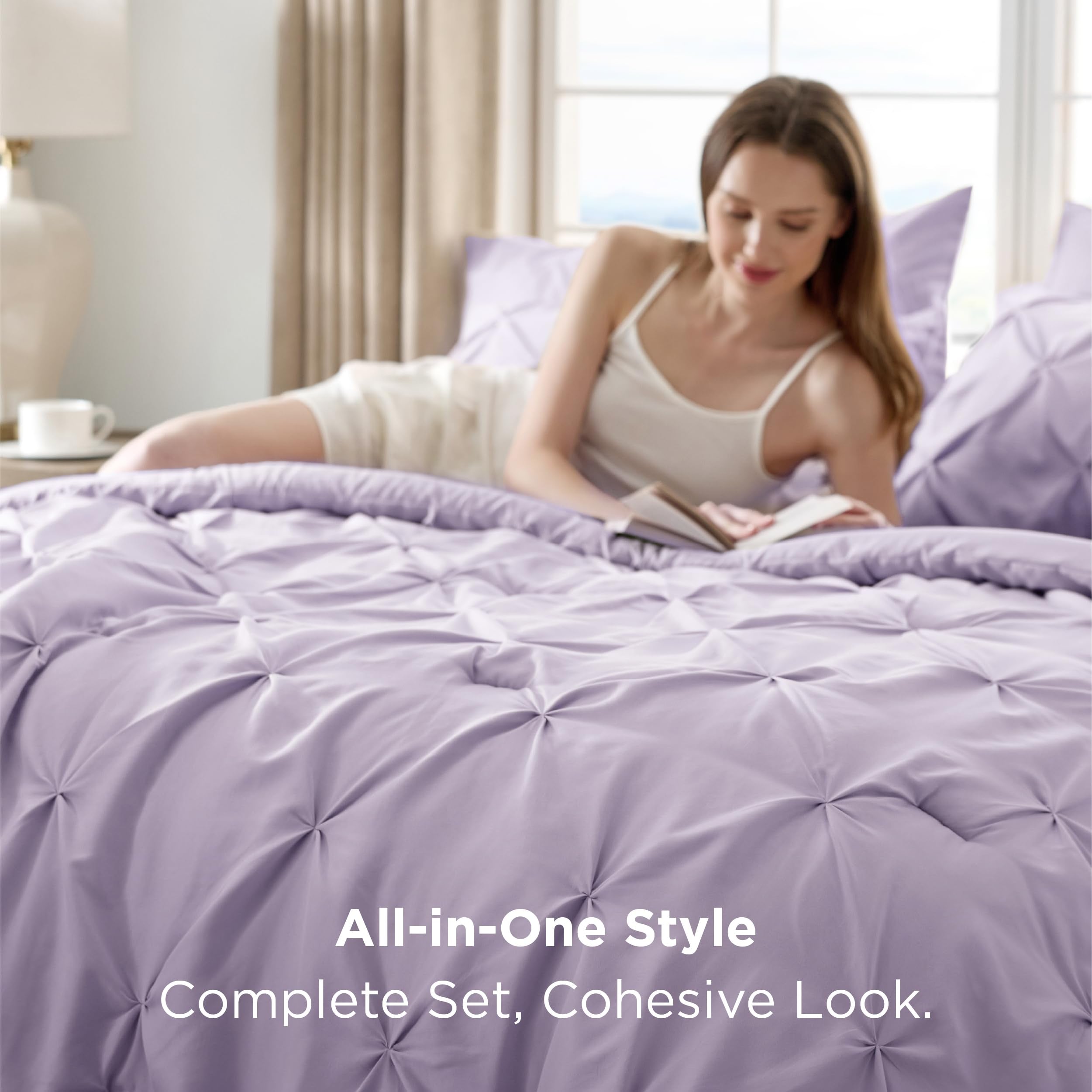 Bedsure bedroom lifestyle styled scene creating tranquil, hotel-like sleep environment