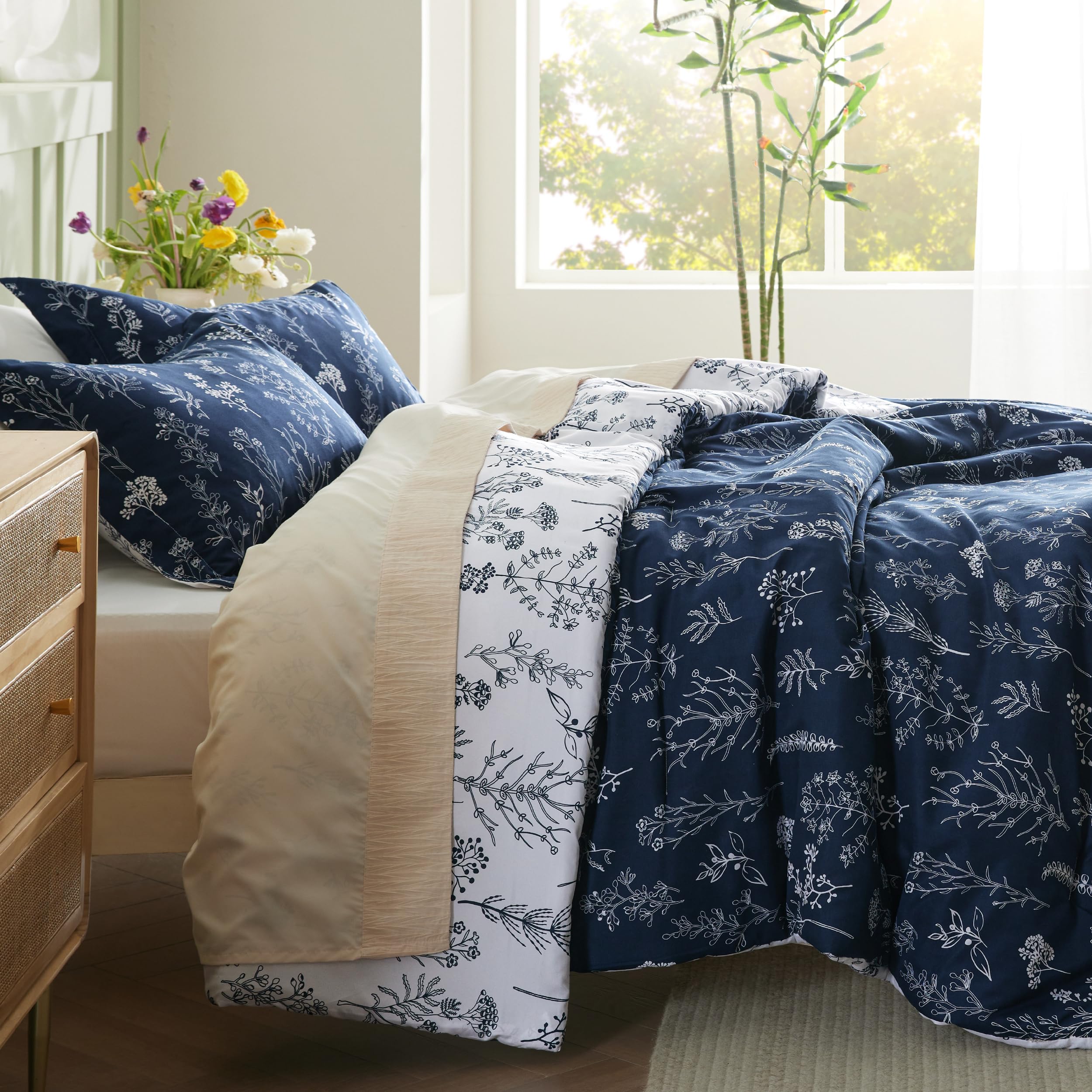 Bedsure styled bedroom scene showing easy decor update benefit