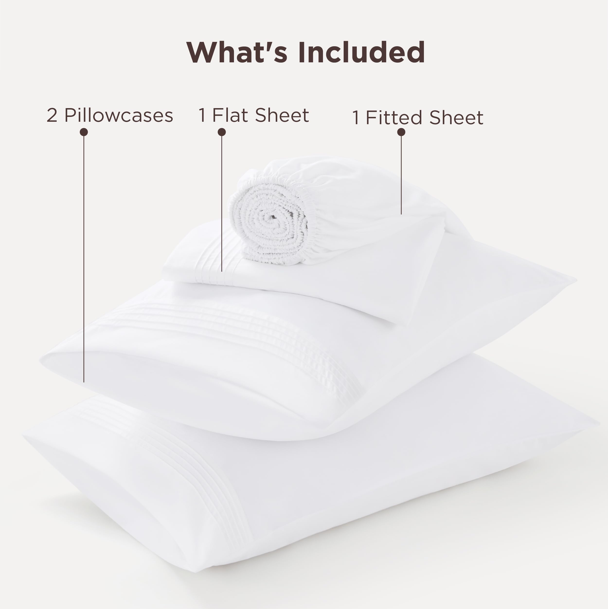 Bedsure styled bedroom with white sheets illustrating clean, versatile look