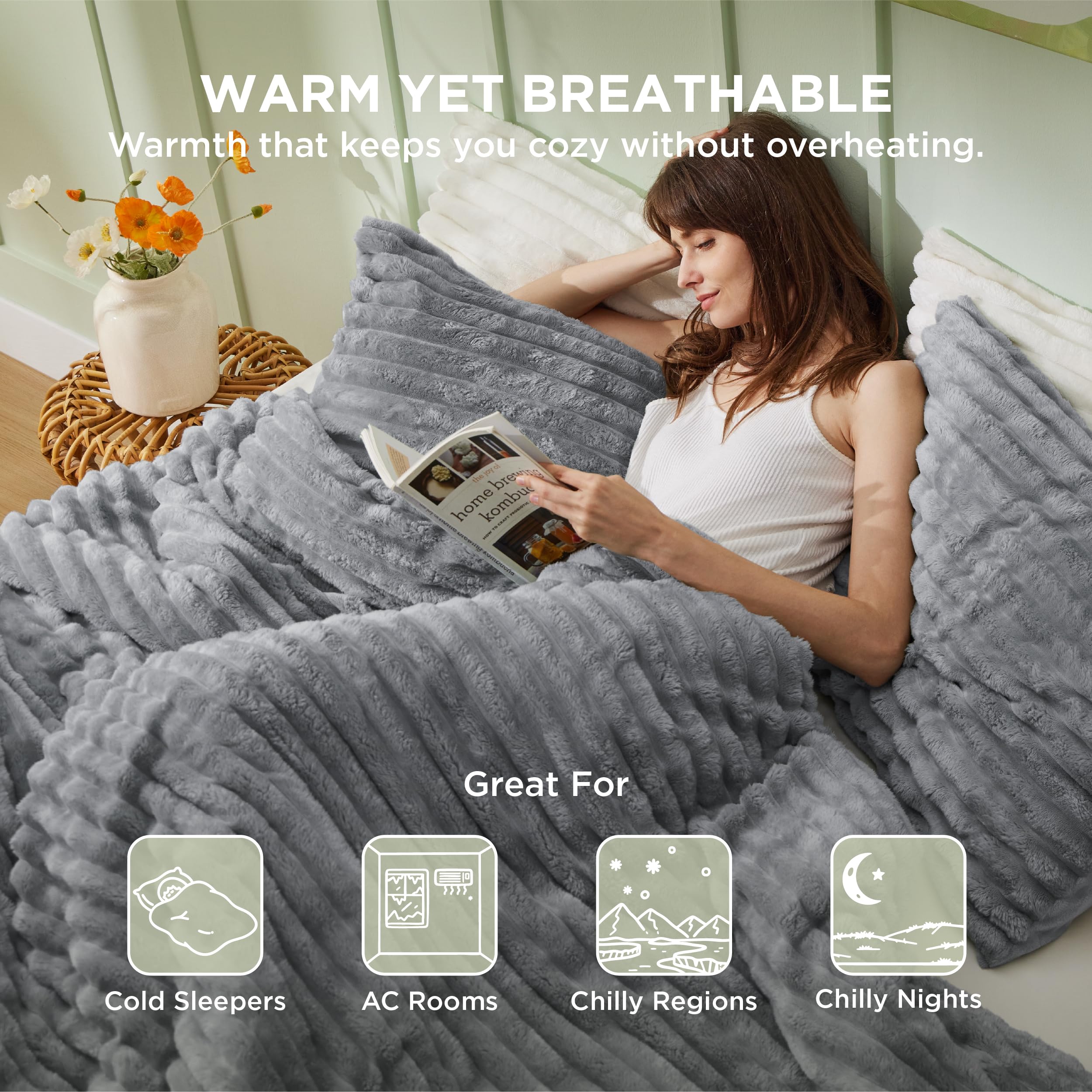 Bedsure comforter styled on a bedroom set showing warm, inviting atmosphere