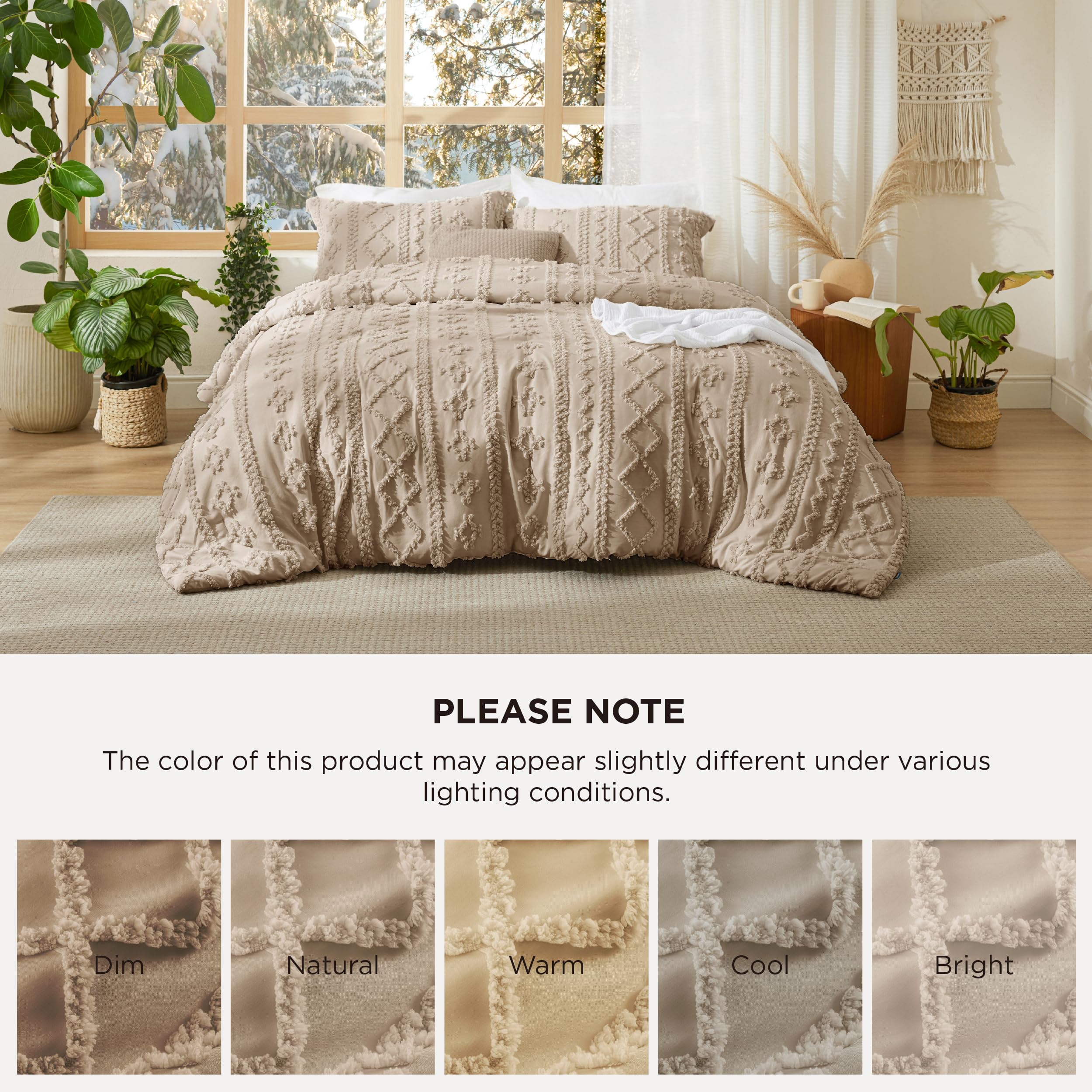 Bedsure styled bedroom with decor illustrating versatile boho aesthetic