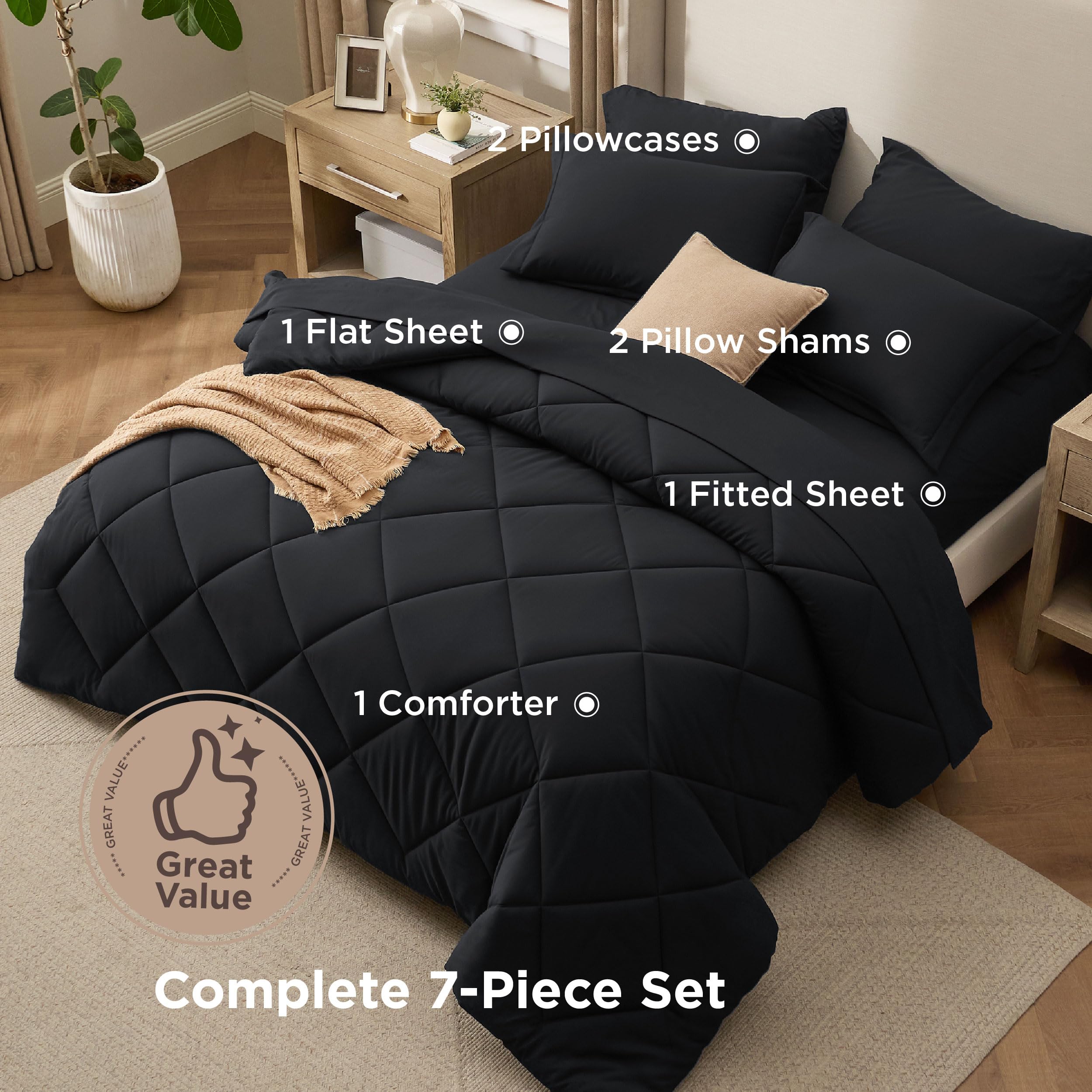 Bedsure matching pillow shams displayed for cohesive bed styling and comfort
