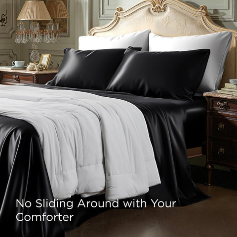 Bedsure pillowcase and stitching close-up highlighting silky finish and durability
