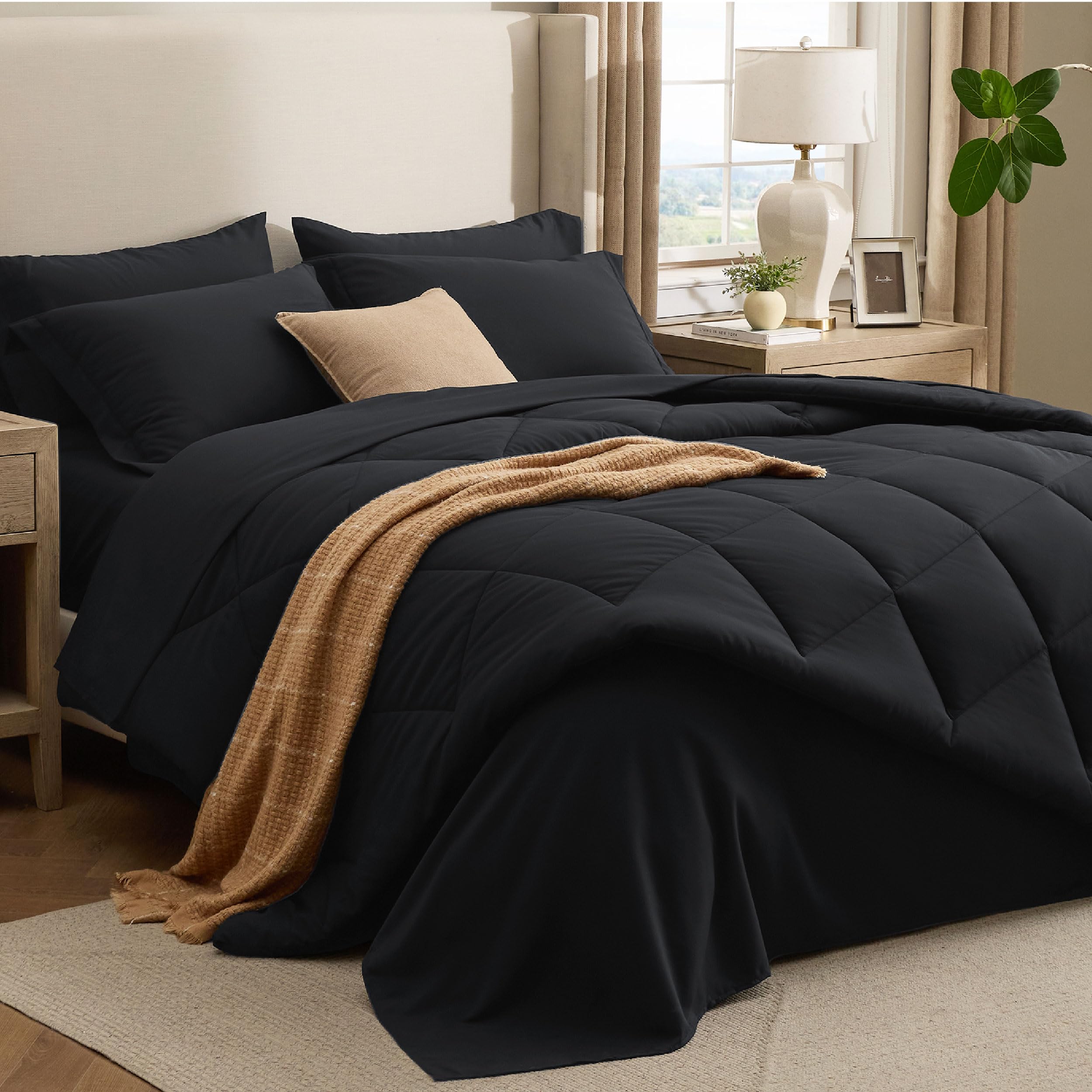 Bedsure close-up of hydro-brush microfiber texture for softness and smooth feel