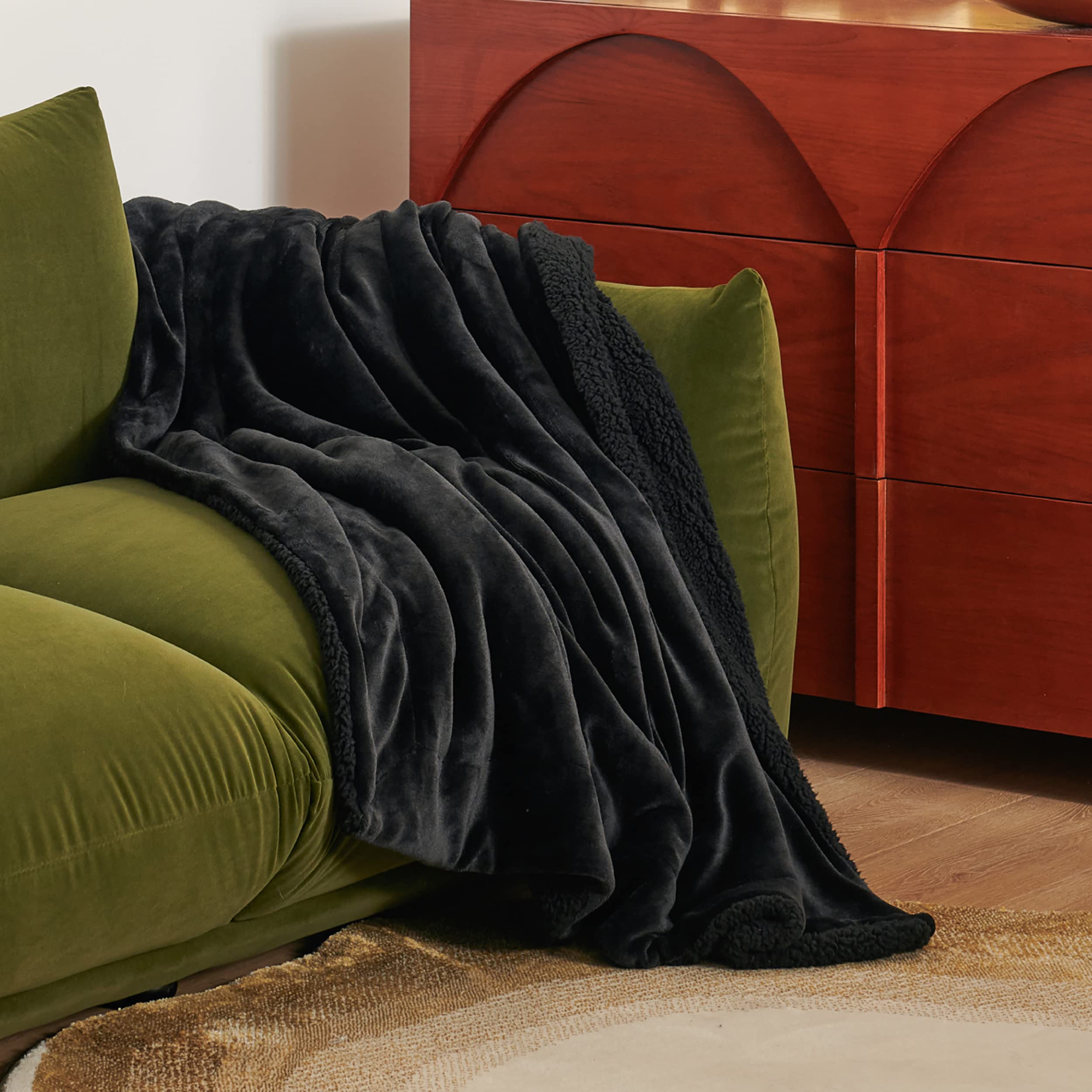 Bedsure twin blanket draped on sofa providing stylish warmth