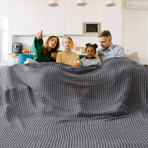 Bedsure blanket draped on king bed demonstrates generous coverage