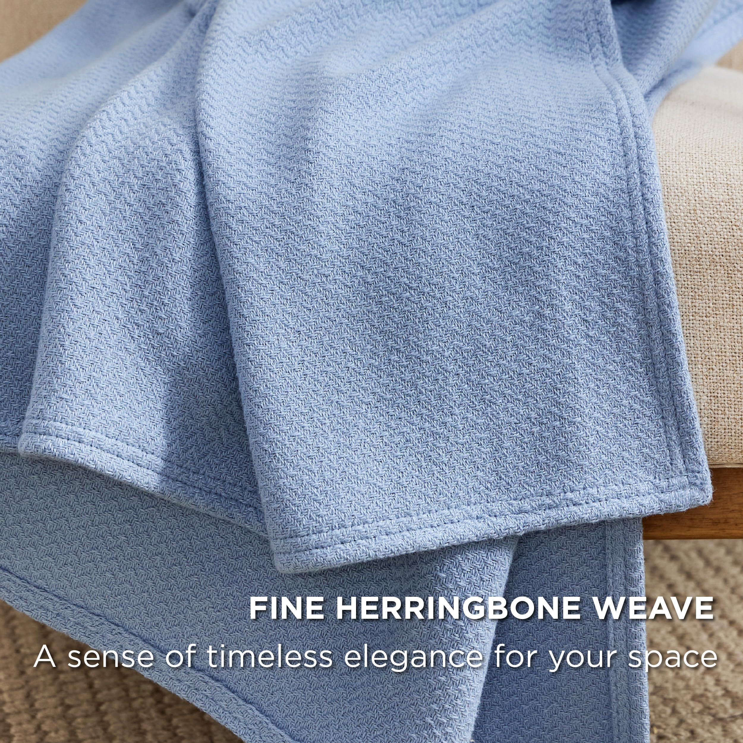 Bedsure blanket draped on queen bed adding layered warmth and style benefit