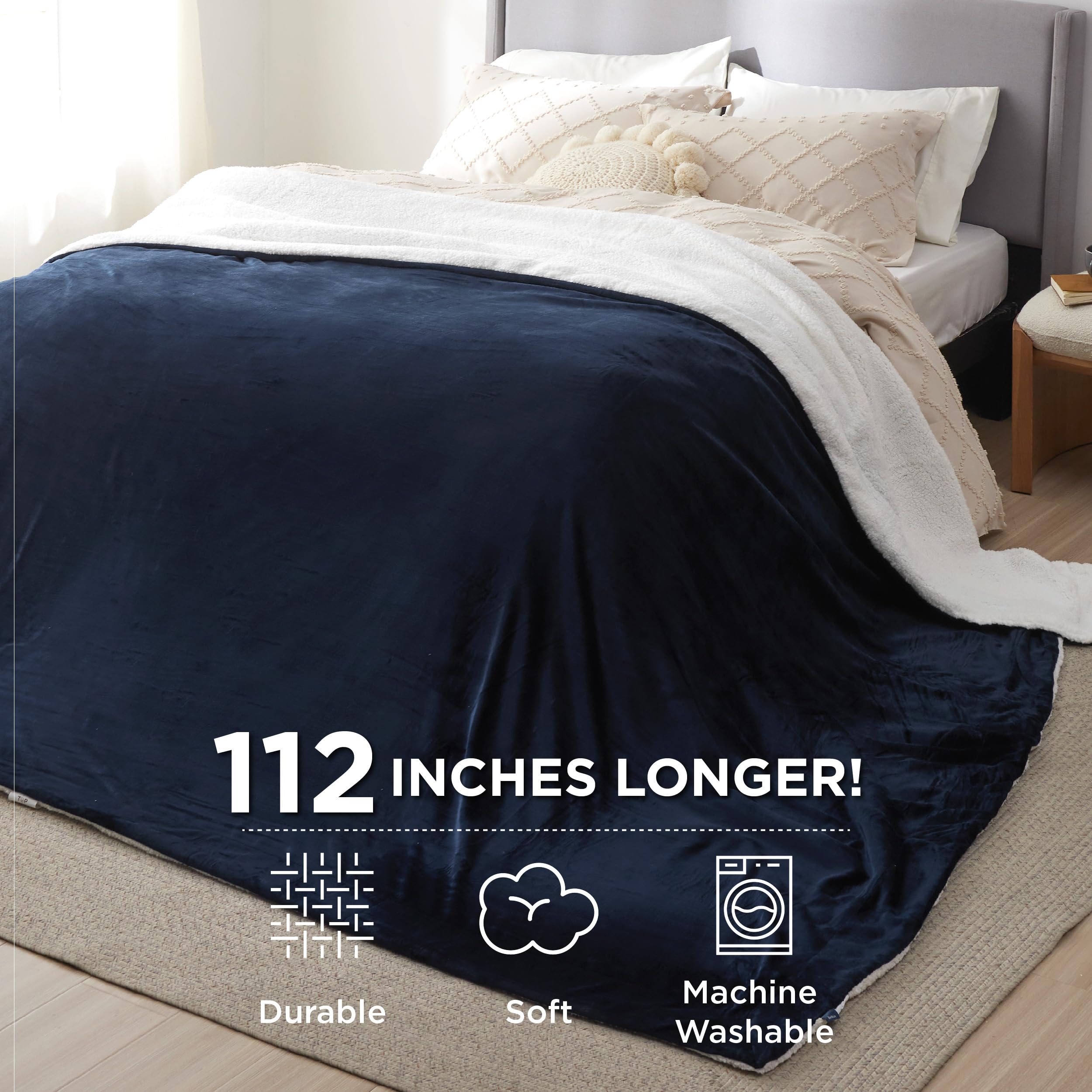 Bedsure image of stitched edge detail highlighting durability and lasting seams