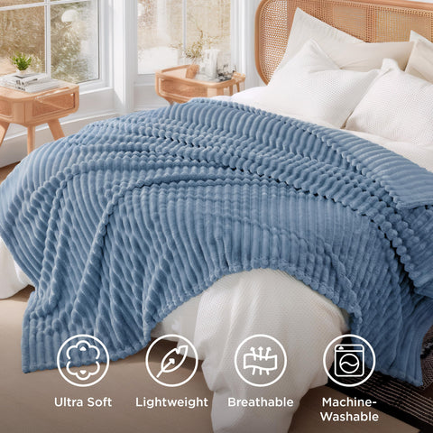 Bedsure blanket edge stitching detail showcasing reinforced seam durability