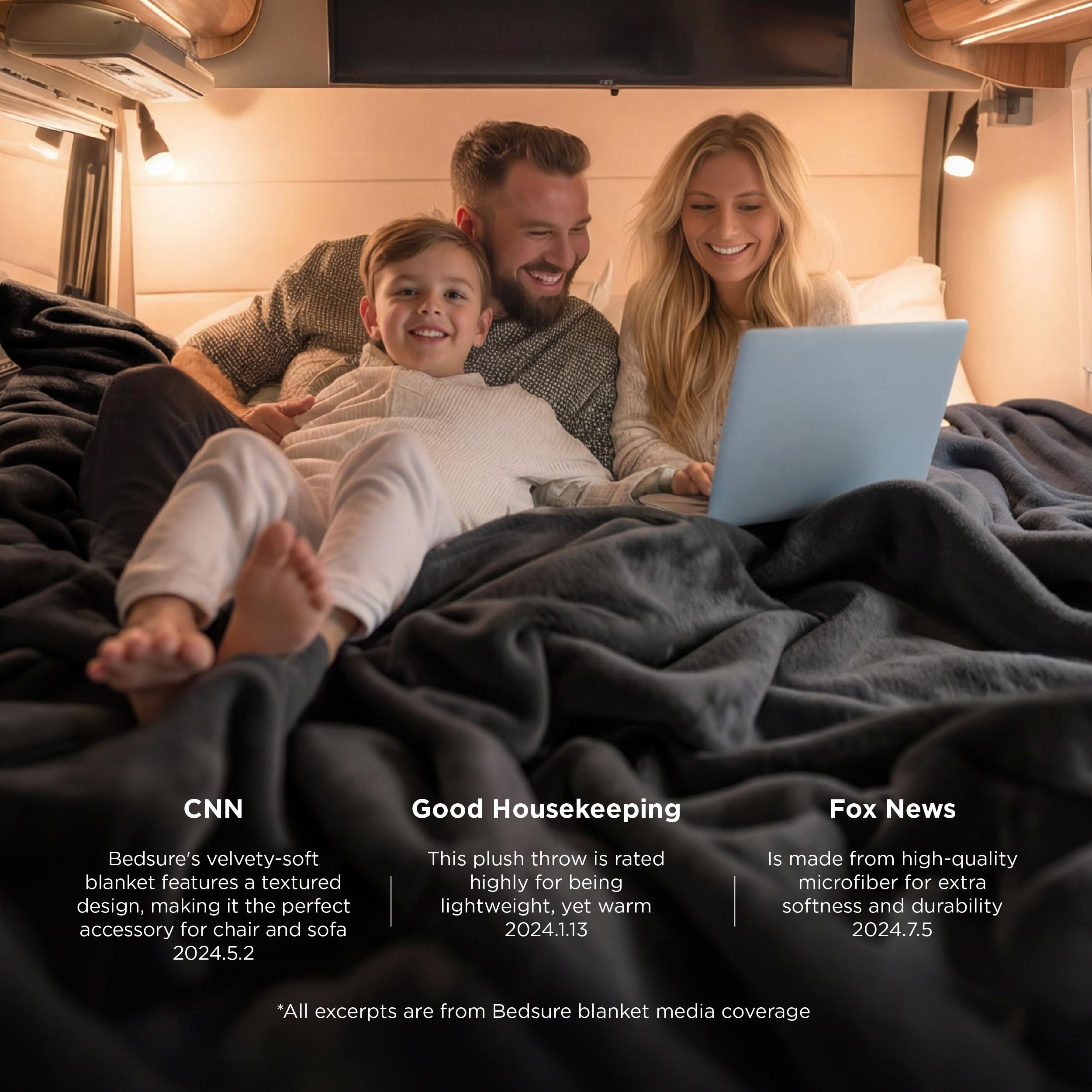 Bedsure blanket folded in gift-ready packaging ideal for convenient gifting