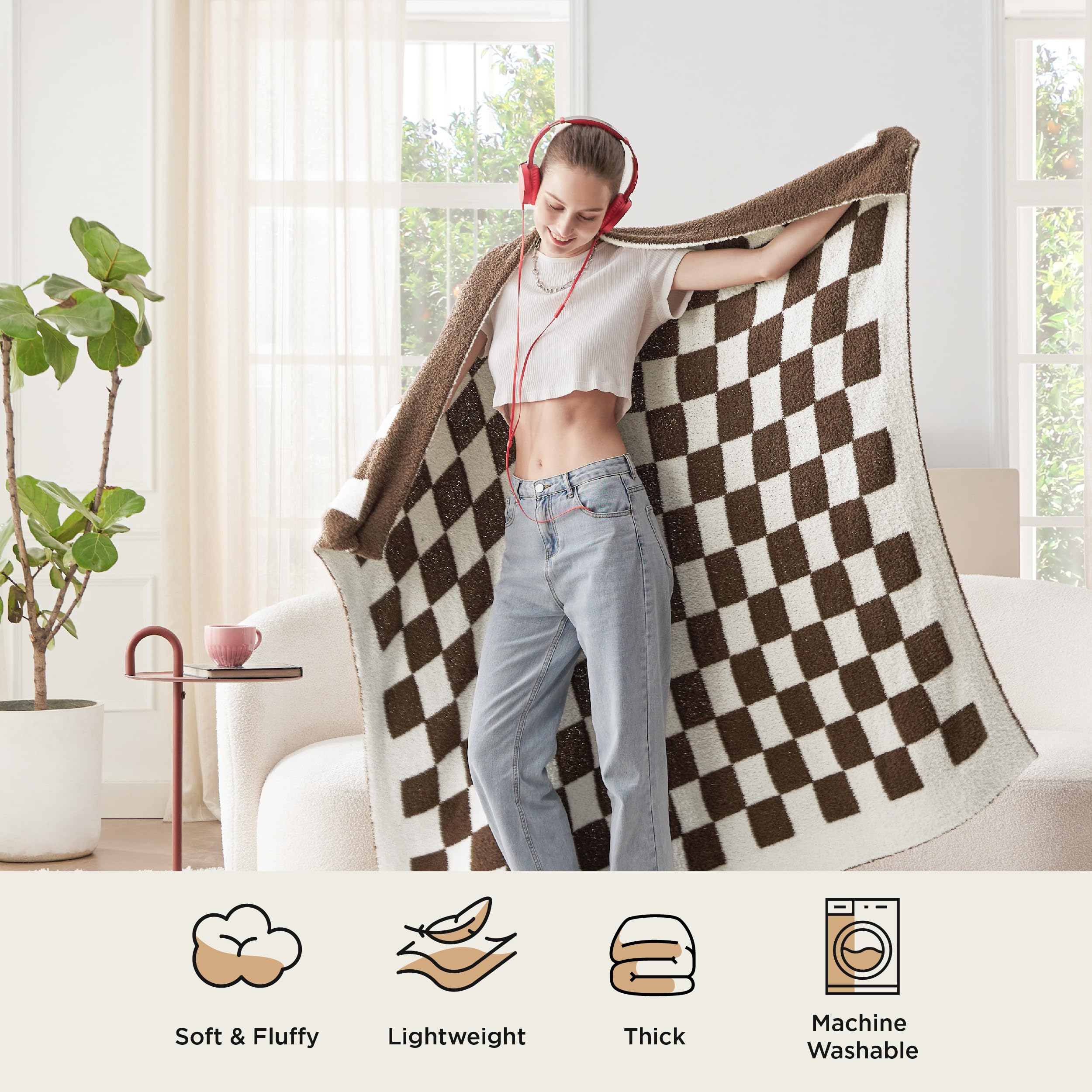 Bedsure blanket folded for size comparison showing compact 50x60 portability