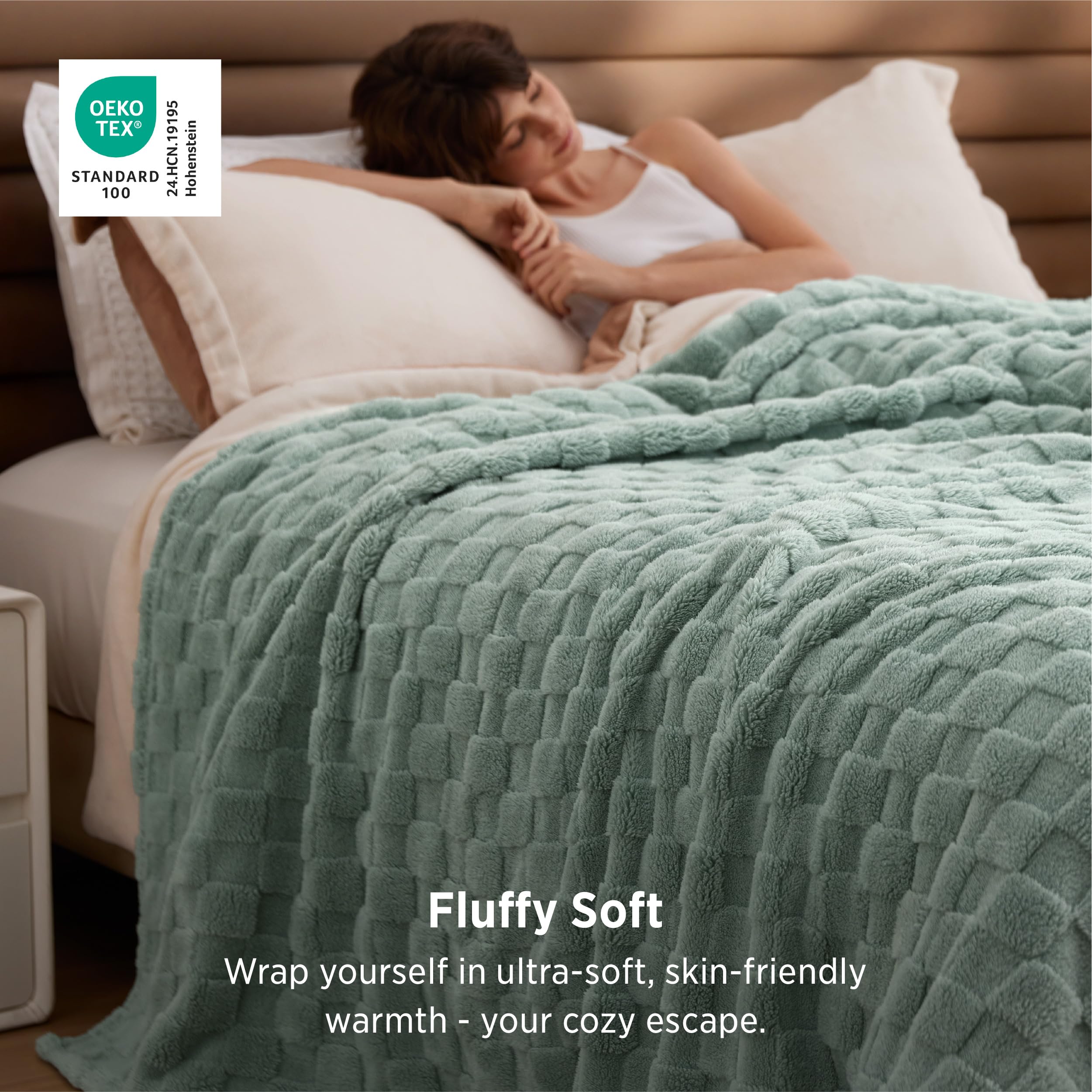 Bedsure folded blanket stack highlighting neat storage and quick styling benefit