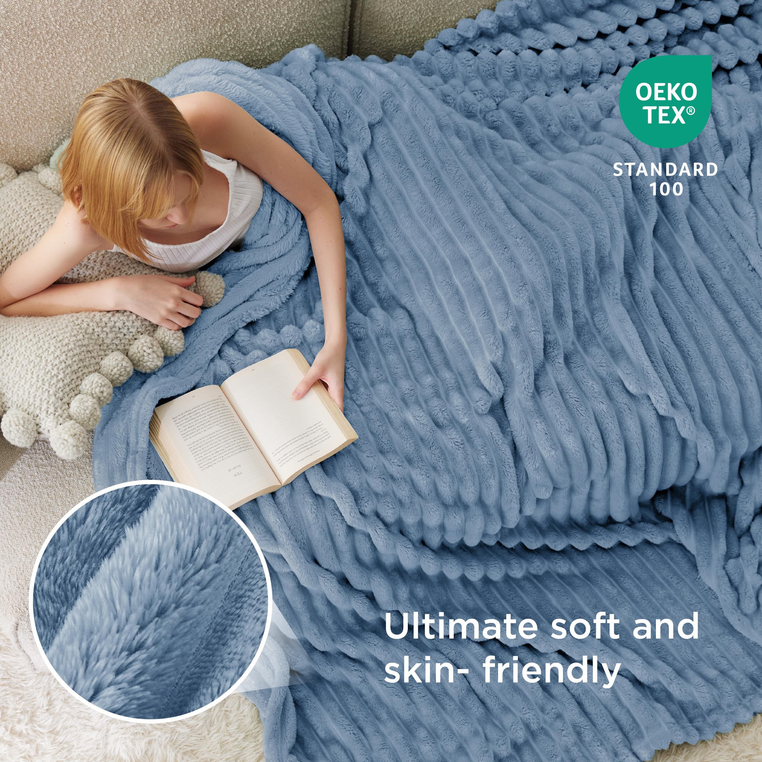 Bedsure folded blanket in storage showing neat compactness and easy care
