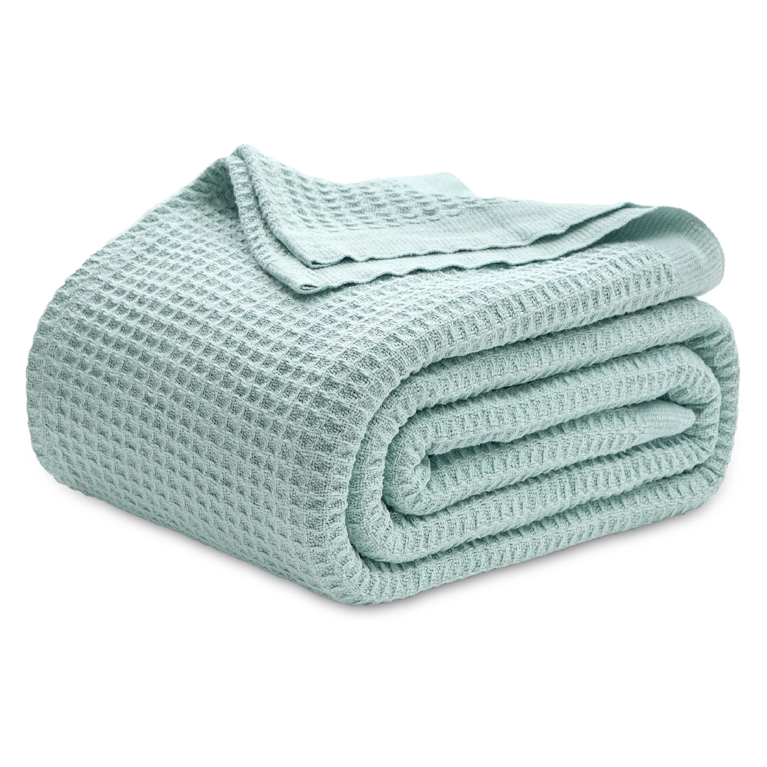 Bedsure mint blanket front packaging showing product and easy gifting benefit