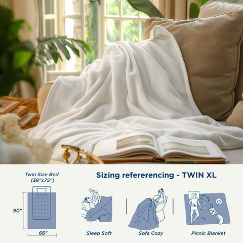Bedsure blanket draped on sofa adding warm decor touch