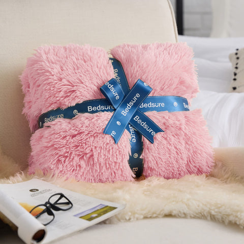 Bedsure blanket styled on sofa creating a cozy living-room look