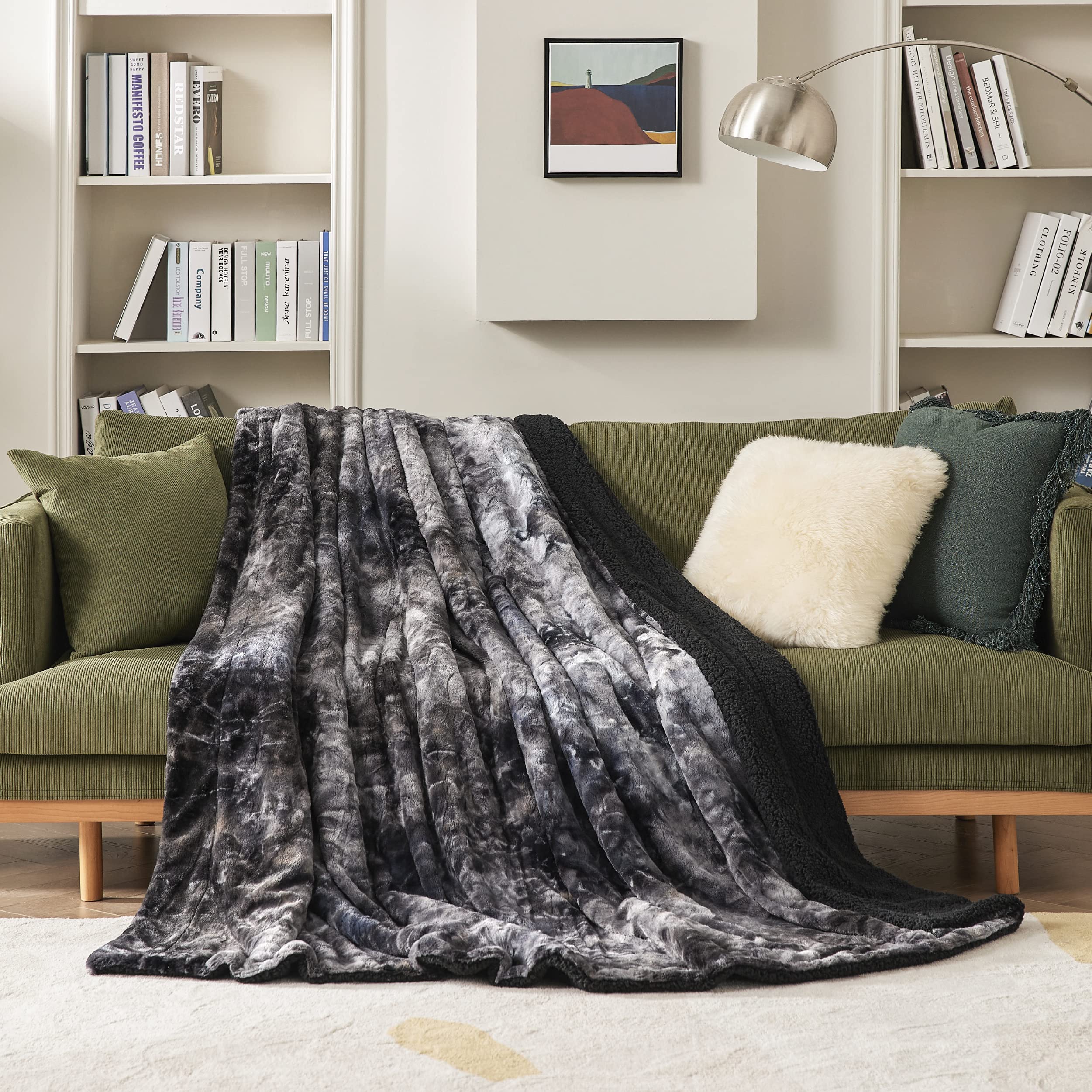 Bedsure blanket draped on couch illustrating living room comfort