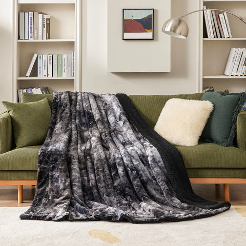 Bedsure blanket draped on couch illustrating living room comfort