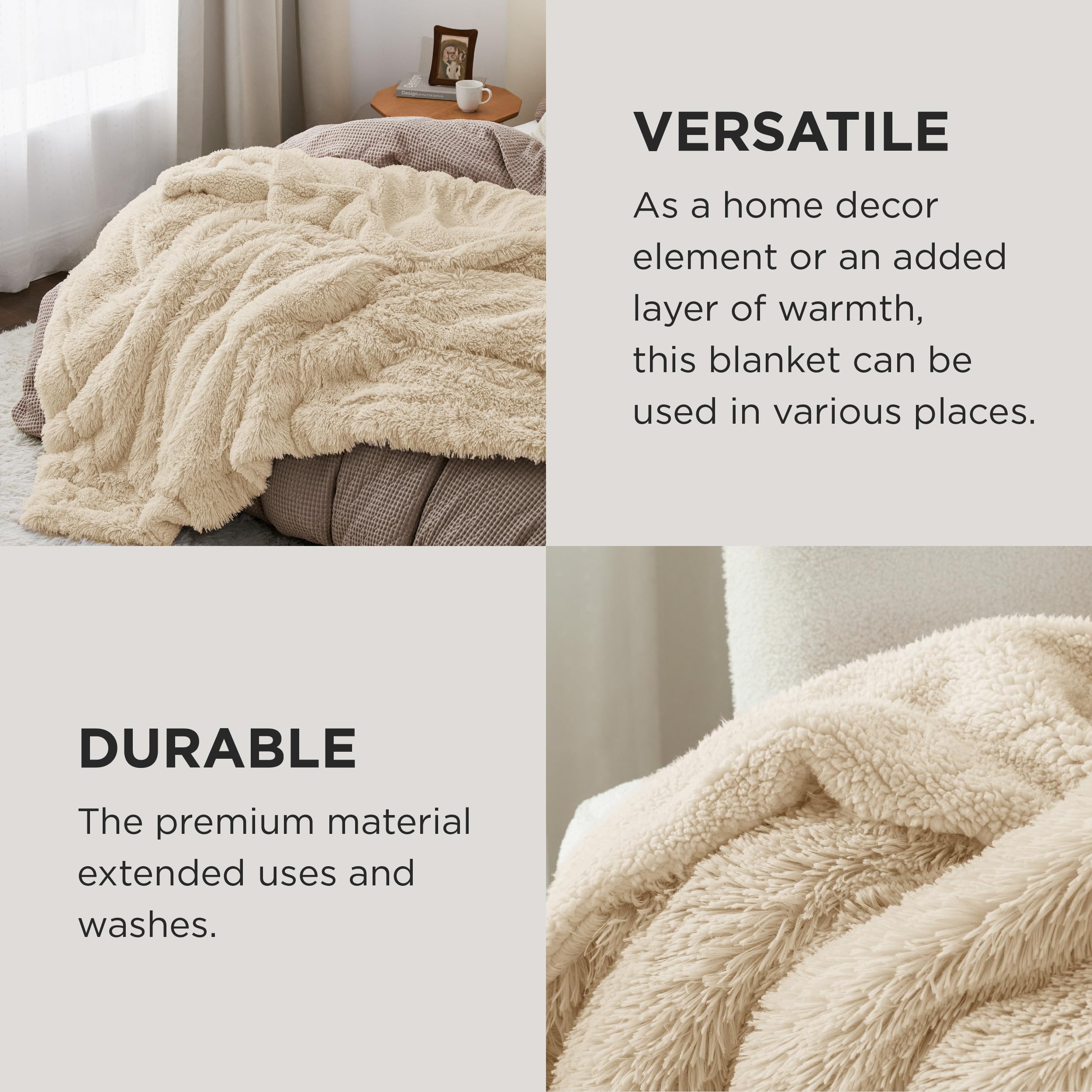 Bedsure blanket on sofa lifestyle scene adding decor and warmth