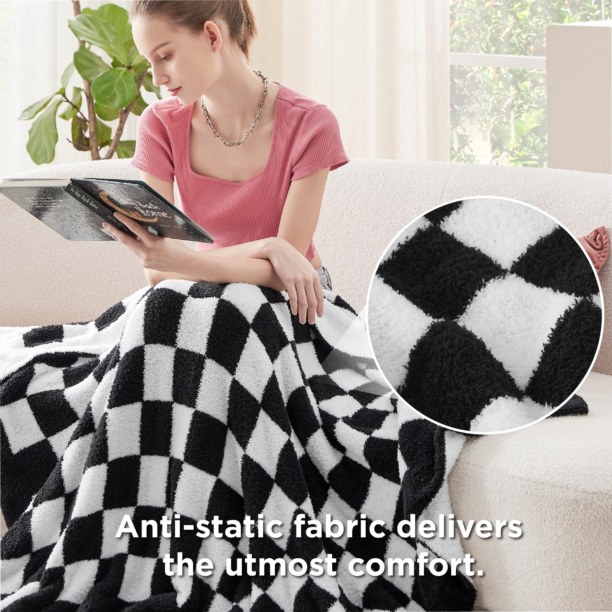Bedsure draped on sofa styled to show decor versatility and warmth
