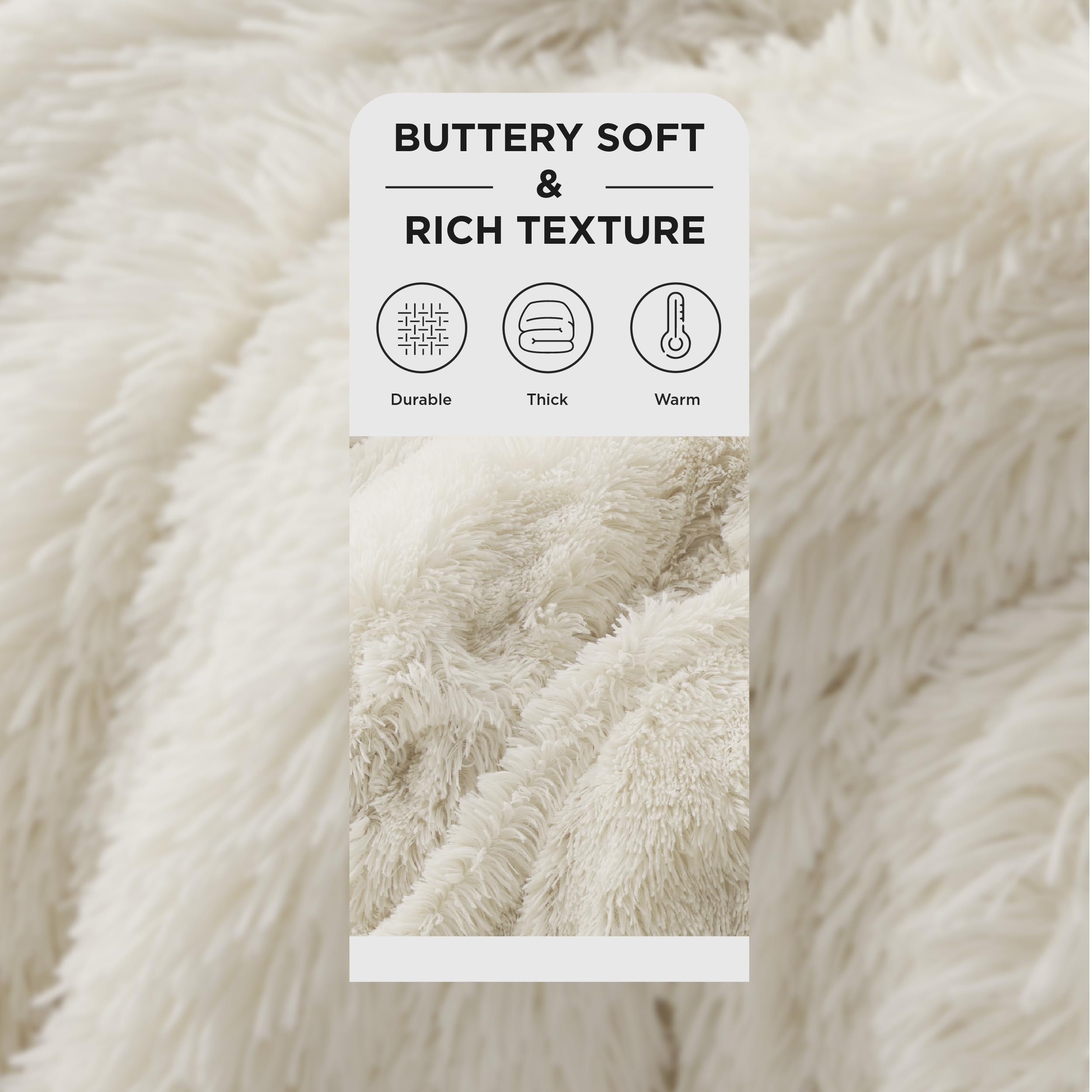 Bedsure reverse sherpa close-up showing plush texture and insulating comfort