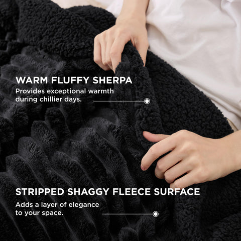 Bedsure reverse sherpa detail showing thick faux-shearling for extra warmth