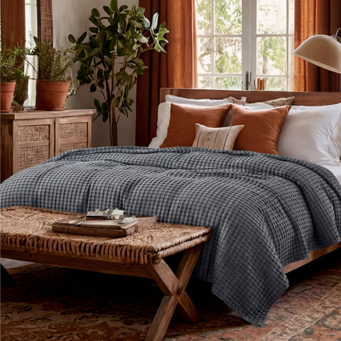 Bedsure blanket full-size on bed illustrating coverage and scale for full/queen
