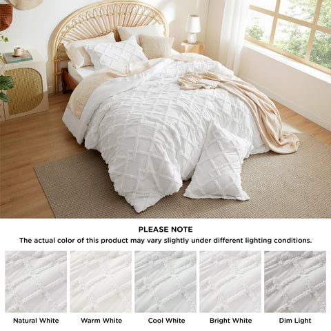 Bedsure pillow shams and stitched edges detail showing included pieces and long-lasting seams benefit