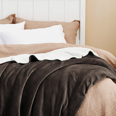 Bedsure brown fabric swatch detail showing color and soft finish