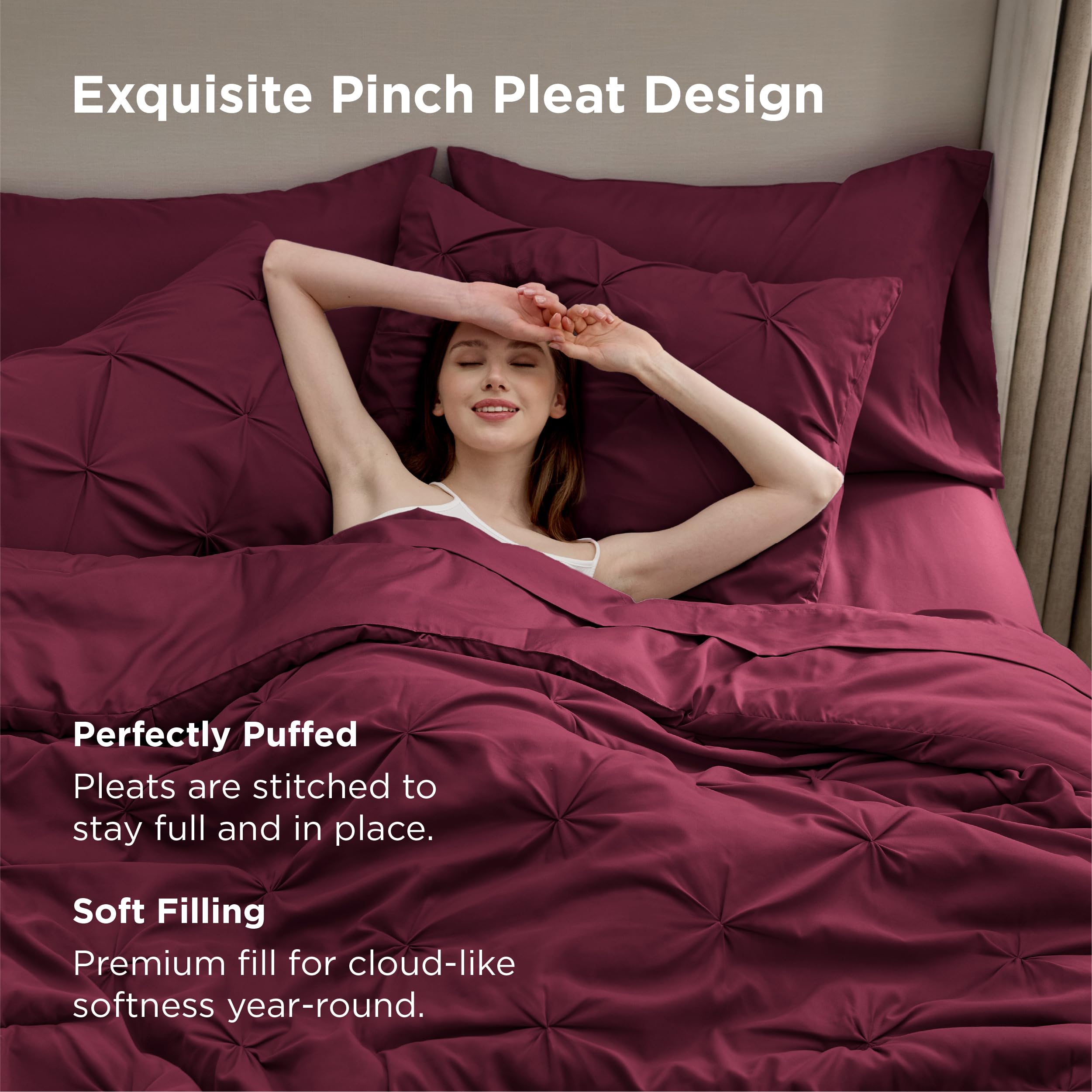 Bedsure shams and decorative pillow detail, adds polished layered look