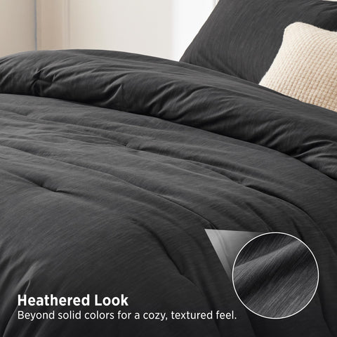 Bedsure charcoal corner loops detail showing attachment points for duvet covers
