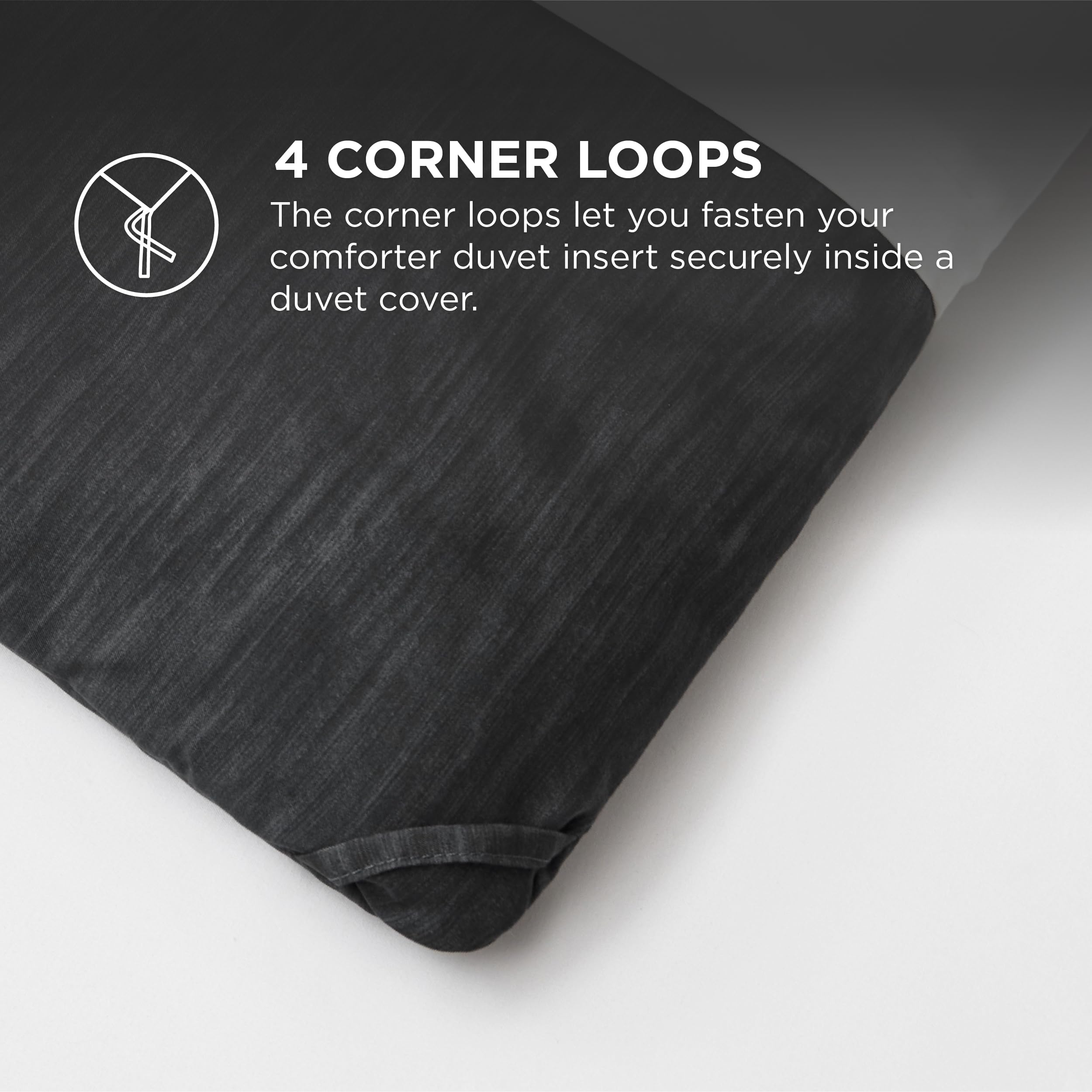 Bedsure charcoal matching pillow shams detail showing coordinated set look