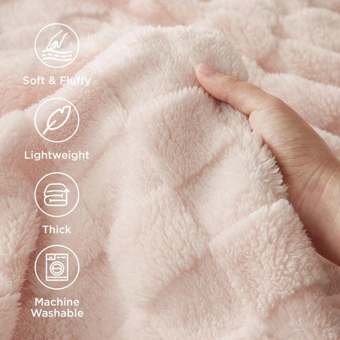 Bedsure blanket spread on a queen bed showing full 90 by 90 inch coverage and cozy appeal