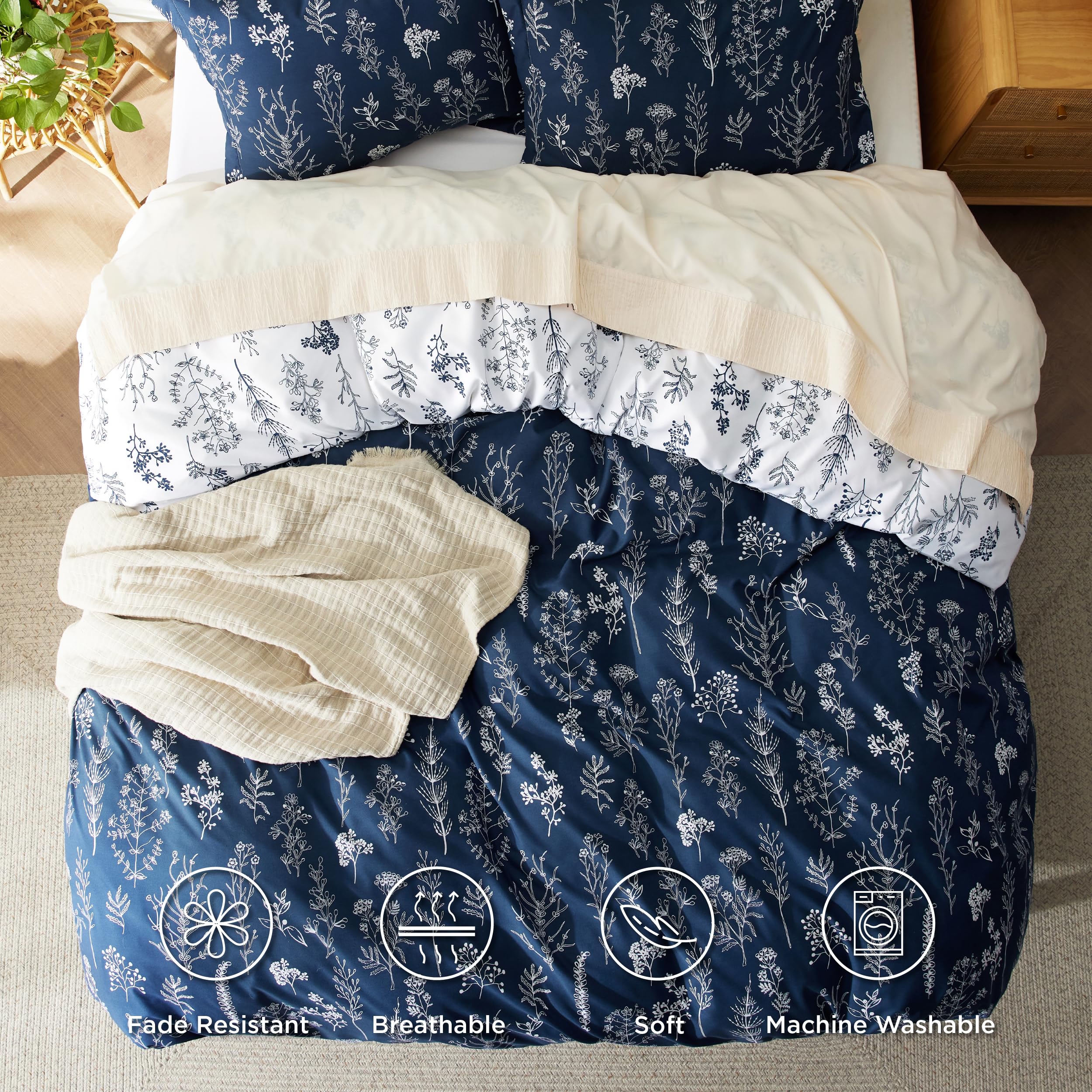 Bedsure close-up of brushed microfiber texture for soft sleep comfort