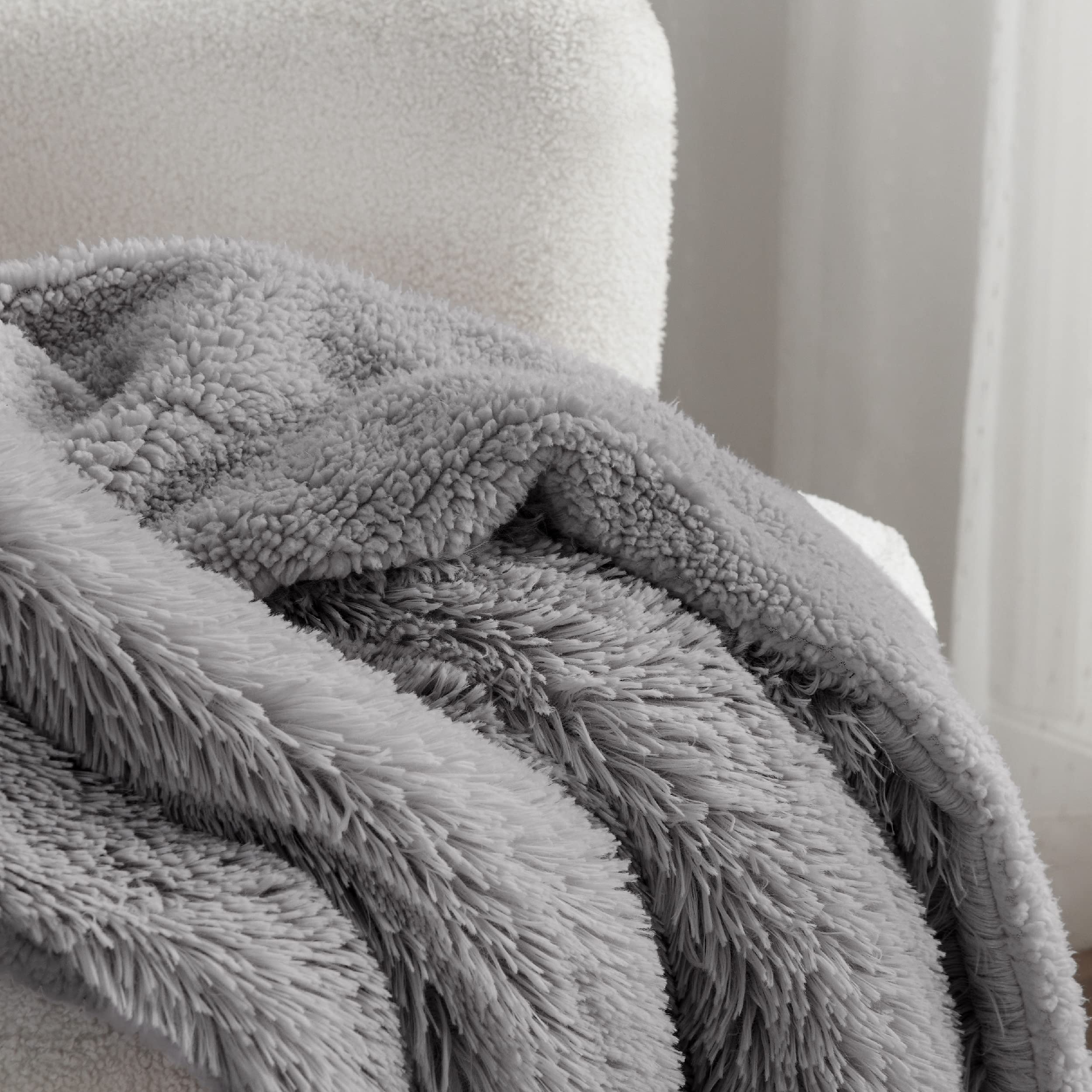 Bedsure Sherpa reverse close-up showing soft warmth