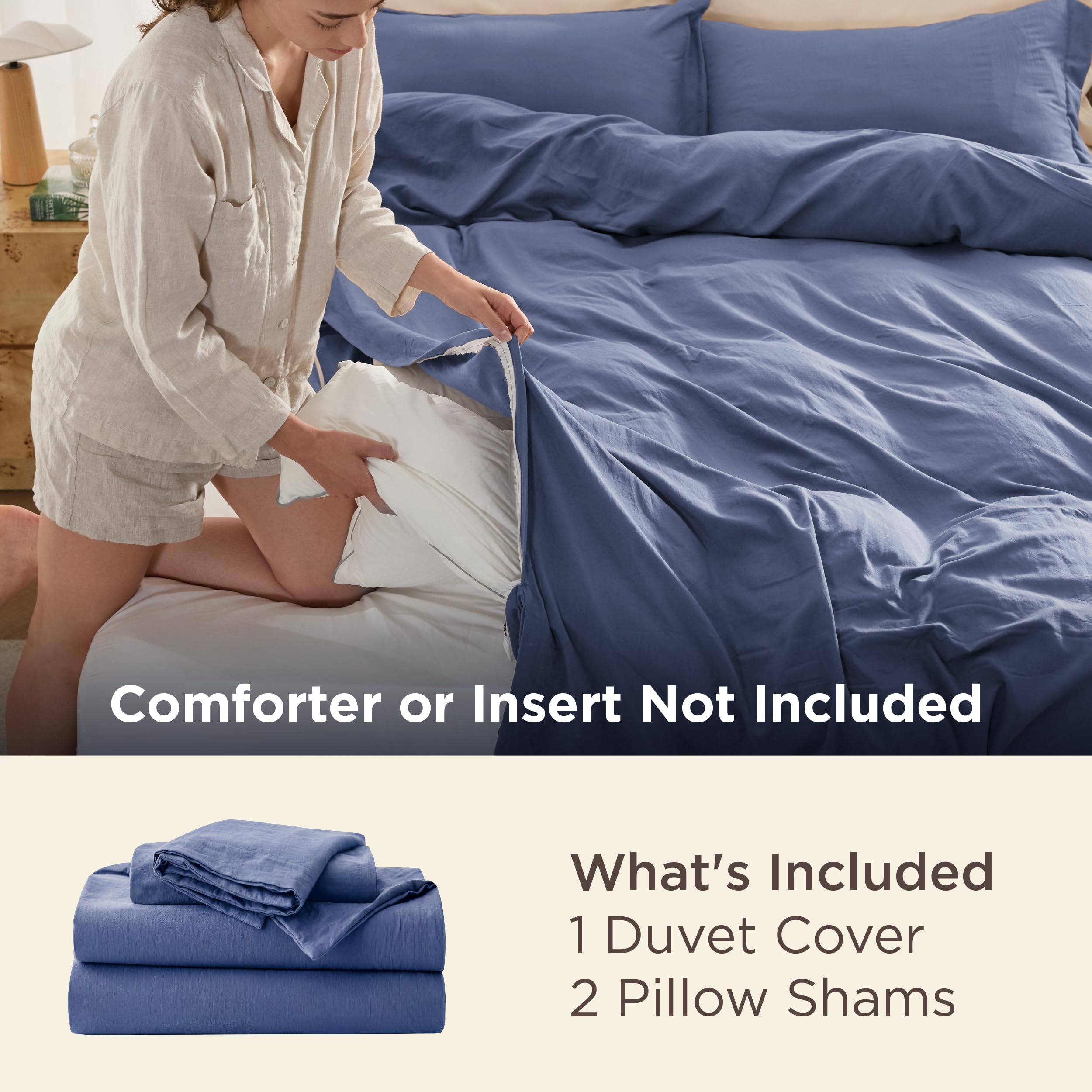 Bedsure close-up of prewashed fabric texture highlighting soft cotton-like feel and breathable comfort
