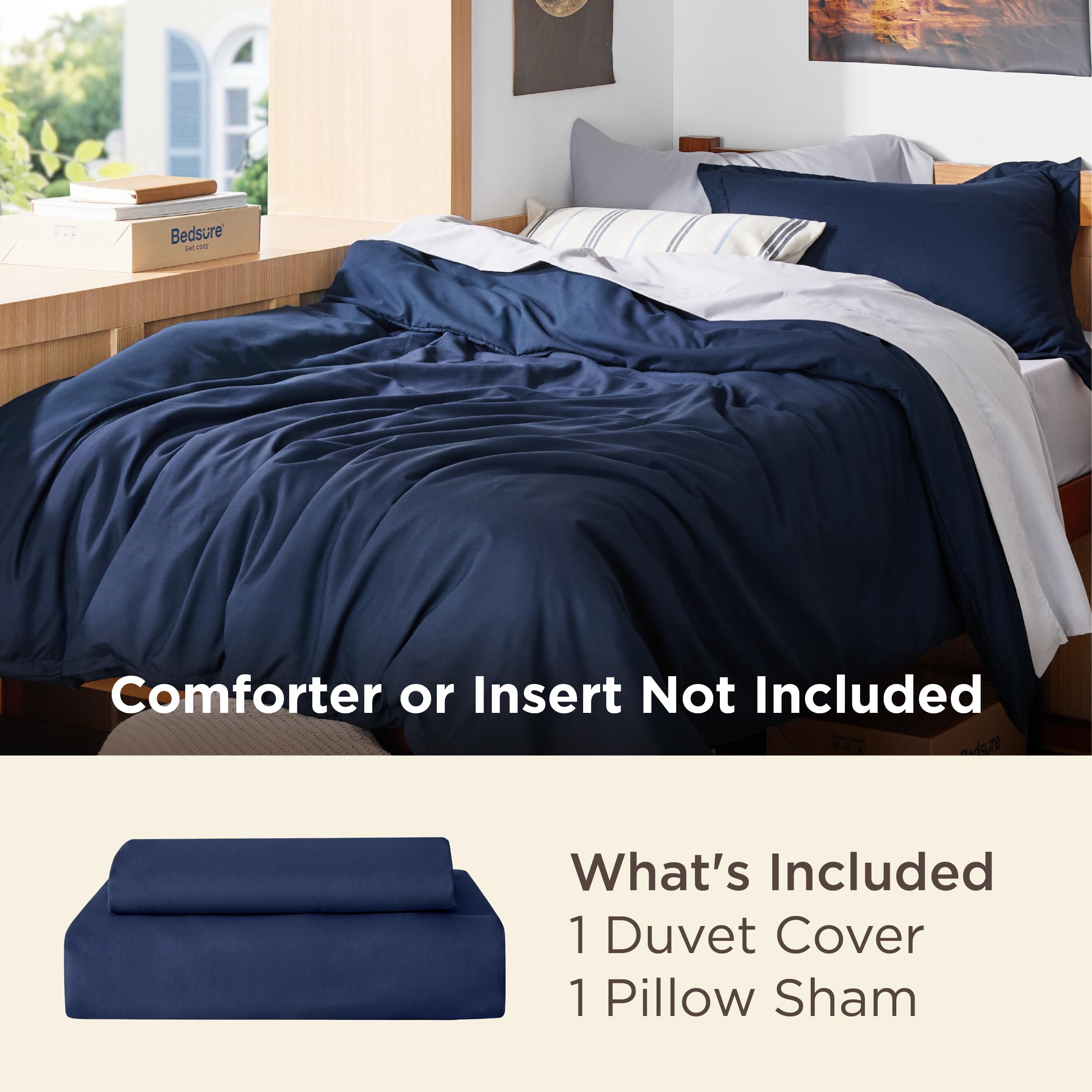 Bedsure fabric close-up highlighting double-brushed weave and soft hand for comfort