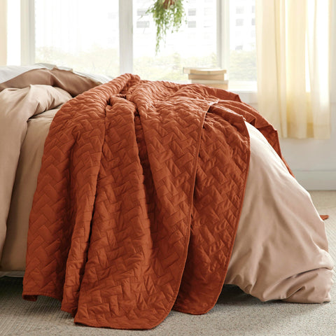 Bedsure close-up of basket-weave pattern highlighting textured visual appeal