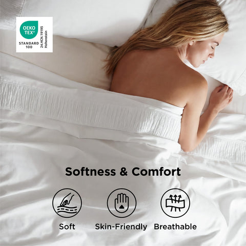 Bedsure close-up weave texture highlighting breathability and softness