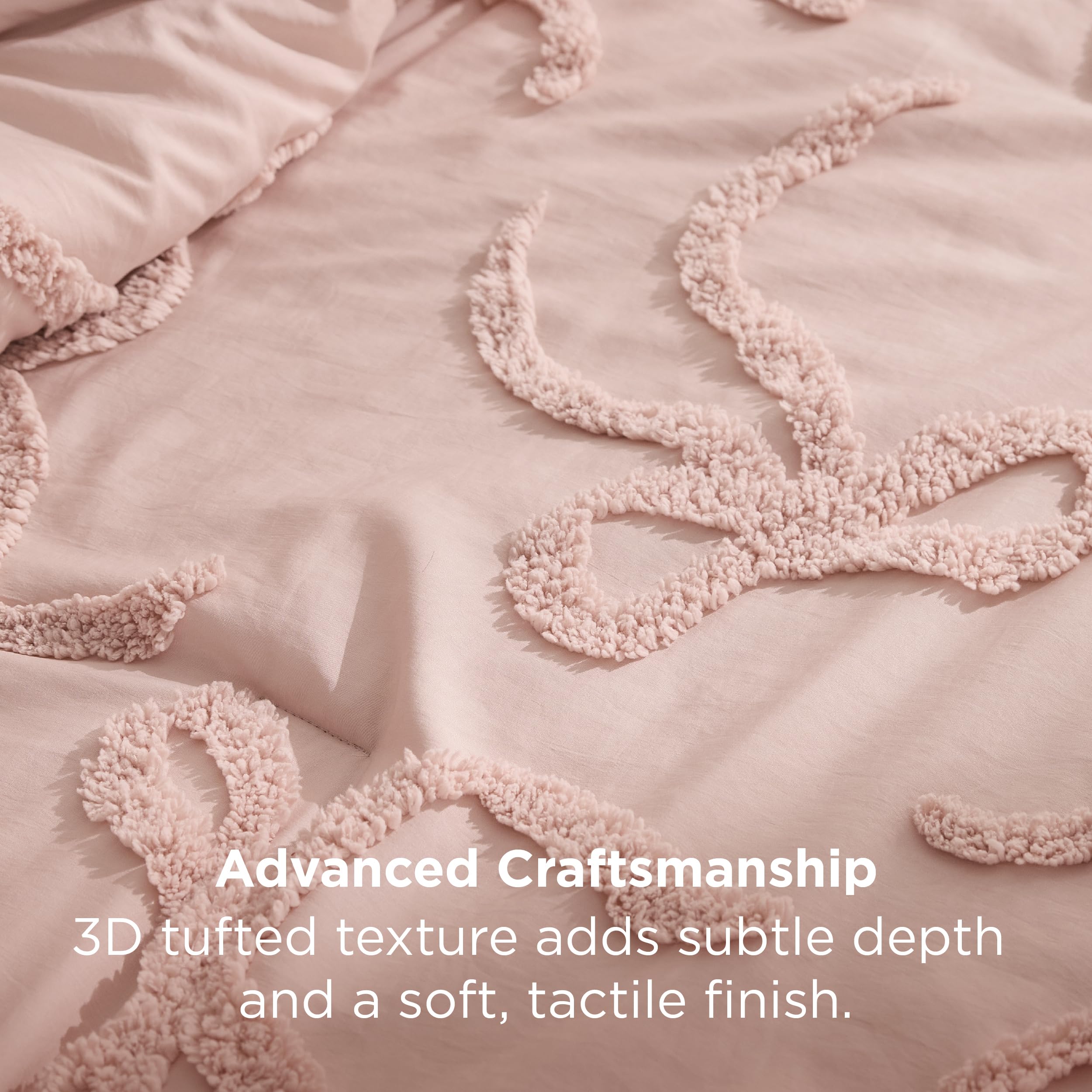 Bedsure close-up texture of tufted GentleSoft™ fabric highlighting soft touch