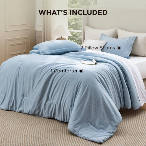 Bedsure comforter in lifestyle scene showing inviting, lived-in bedroom