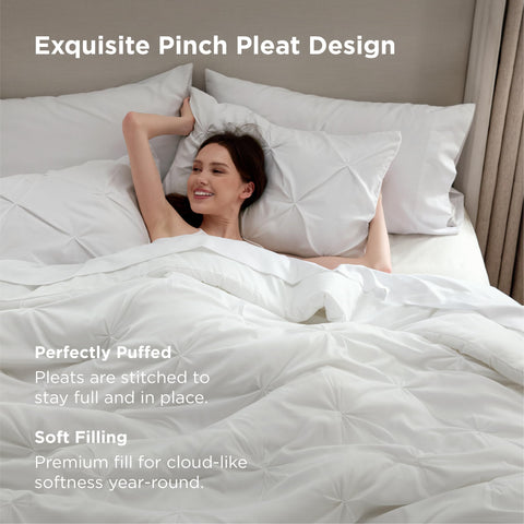 Bedsure comforter close-up texture showing soft brushed microfiber for quiet comfort