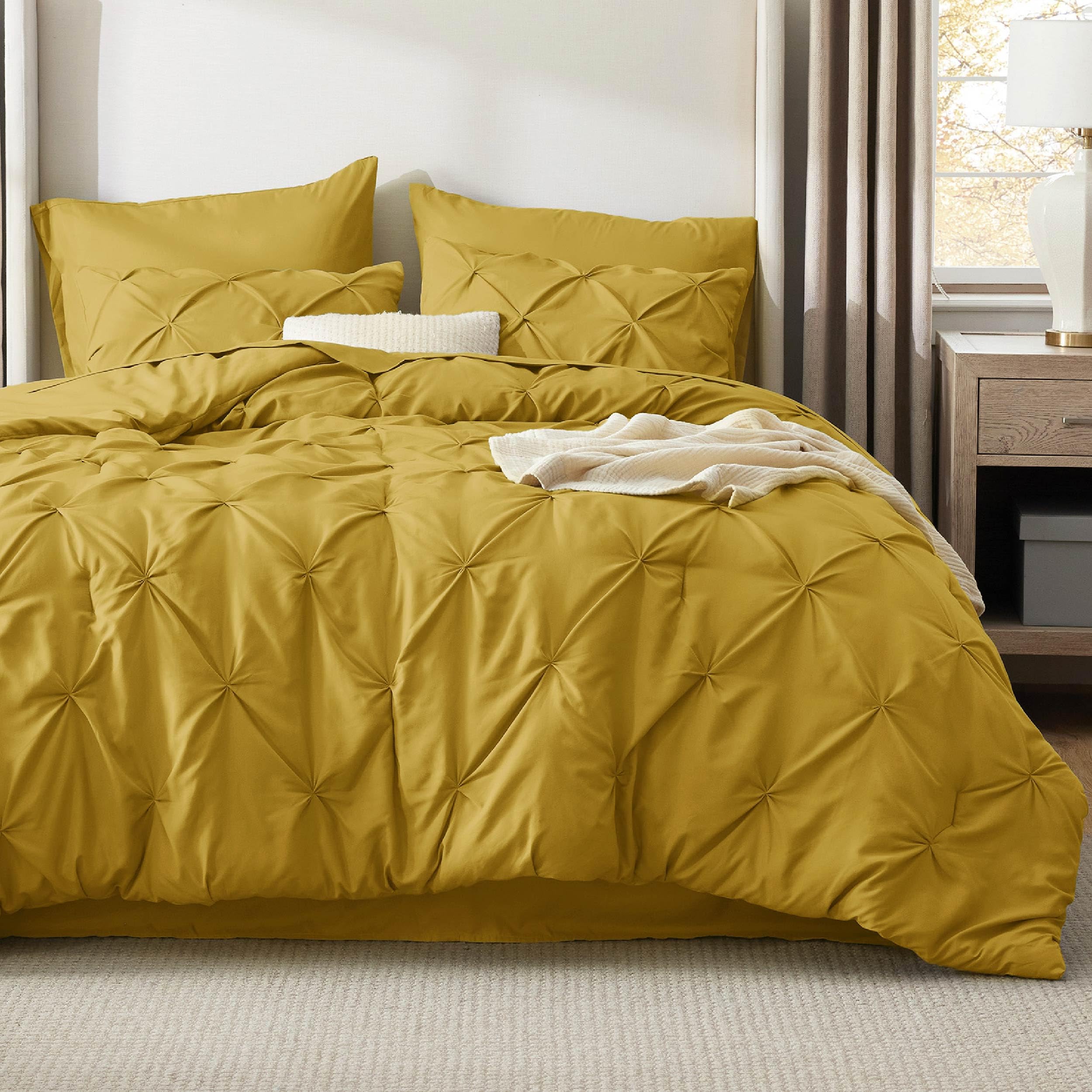 Bedsure close-up of comforter texture showing soft brushed microfiber