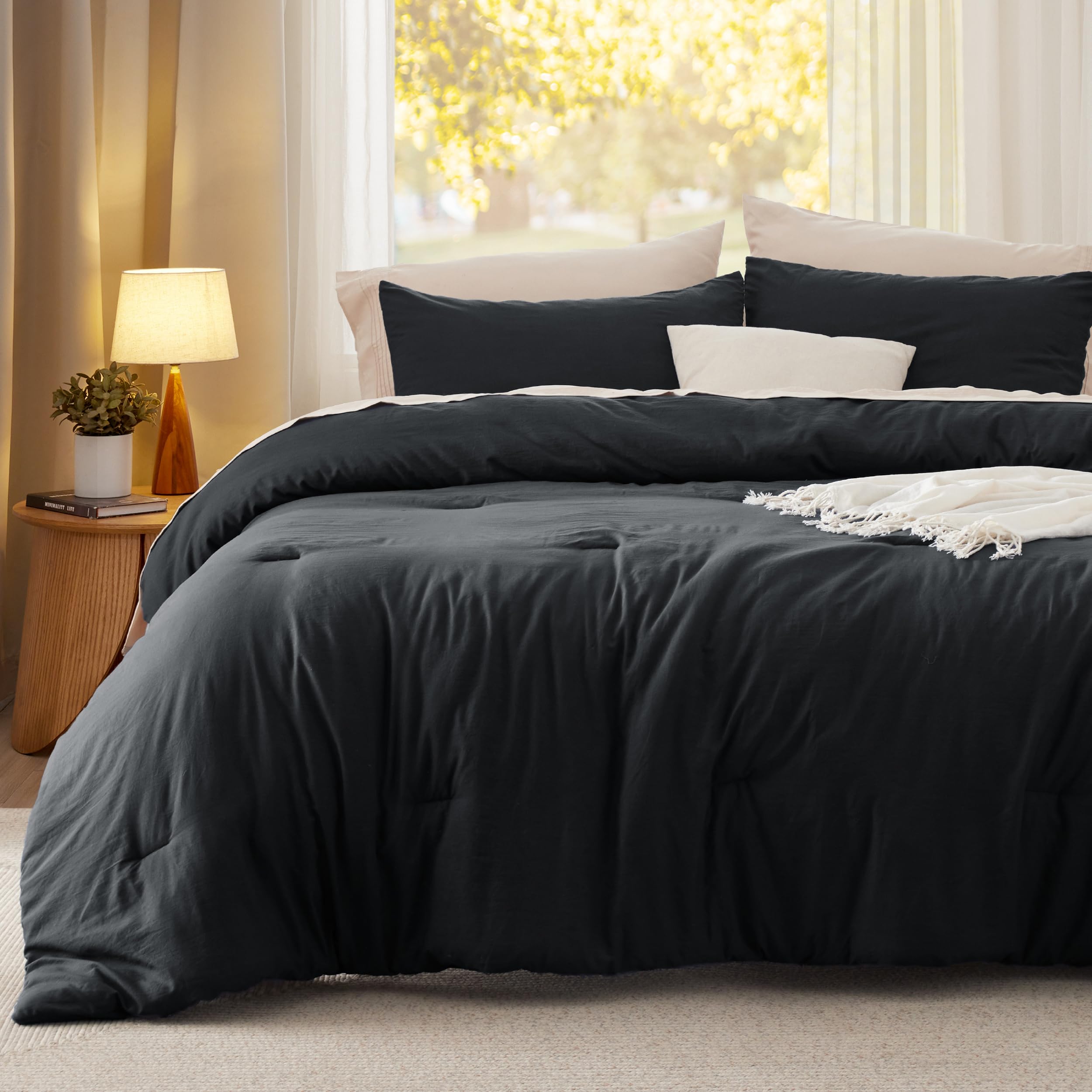 Bedsure fabric close-up revealing soft prewashed texture for comfortable sleep