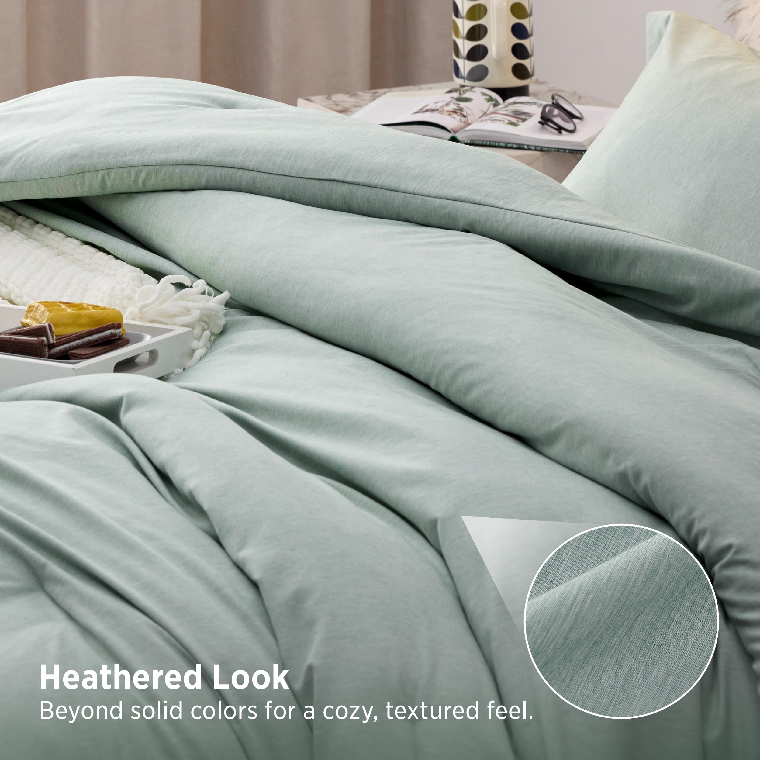 Bedsure comforter corner loop detail shows secure duvet attachment benefit