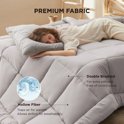 Bedsure edge detail with eight tabs visible for secure duvet attachment